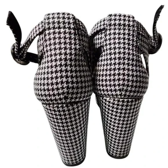 Free People Houndstooth Addison Platform Ankle Strap Size EU 38 US 8 - Picture 5 of 10